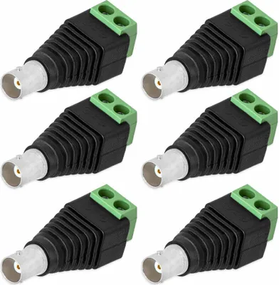 Produktbild von 6X BNC Buchse Terminalblock 2-Pin Schraubklemmen Adapter Kabel Verbinder Universal