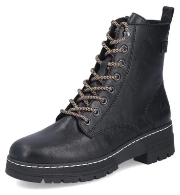 Zdjęcie produktu dla Rieker damskie sznurowane buty za kostkę czarny, Kolor:czarny, Rozmiar UE:39
