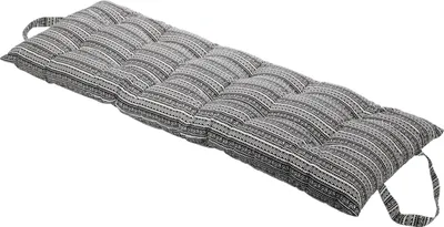 Produktbild von Gartenstuhl Kissen, aus Baumwolle, schwarz-weißes Muster, 120 x 40 cm