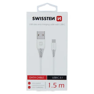 Immagine prodotto di Swissten - Cavo USB - Ricarica rapida USB-C (1,5 m, bianco)