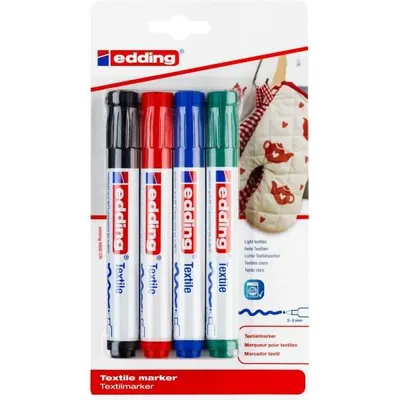 Zdjęcie produktu dla edding 4500 marker tekstylny różny (opakowanie blistrowe 4 szt.)
