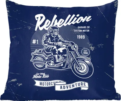 Produktbild von MuchoWow® Zierkissen Sofakissen Wohnzimmer Dekokissen 40x40 cm Motorrad - Mann - Retro - Zitat - Foto Kissen - Schlafzimmer Dekoration
