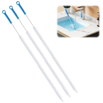 Produktbild von Flexibler Rohrreiniger Rohrbürste Abflussbürste - 72 cm - 3 Stück - Metall und Nylon - Für Abflussrohre