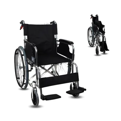 Produktbild von Mobiclinic, Faltrollstuhl, Palacio, Aluminium, manuell, partytauglich, für ältere und behinderte Menschen, Bremse an den Handläufen, ?schwarz
