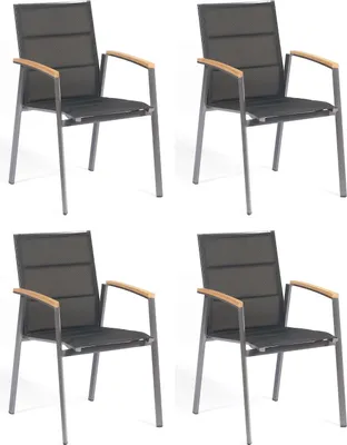 Produktbild von Sonnenpartner 4er-Set Stapelstühle Sierra Aluminium/Textilen anthrazit Stapelstuhl