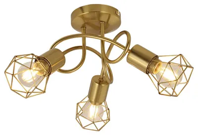 Produktbild von Deckenleuchte, 3 Flammig, Gitter, gold, D 36 cm