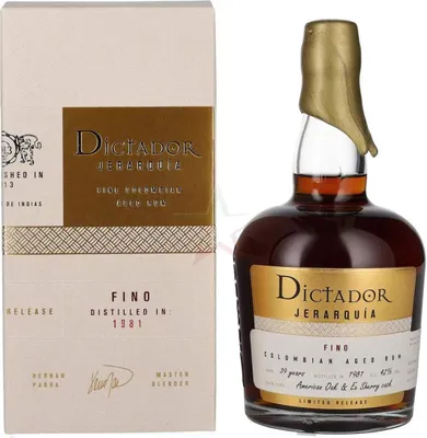 Produktbild von Dictador JERARQUÍA 39 Years Old FINO Colombian Aged Rum 1981 42.00 % 0,70 lt.