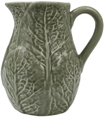 Immagine prodotto di Brocca in maiolica artigianale portoghese – Brocca in Vetroceramica verde muschio – 20 x 9 cm