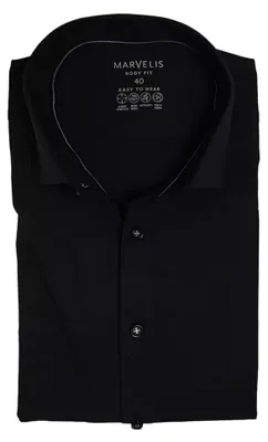 Produktbild von Marvelis - Body Fit - Herren Langarm Hemd, (763024), Größe:40, Farbe:Schwarz (69)