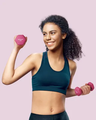 Produktbild von SONGMICS Hanteln, 2er Set, 2 x 1 kg, Hantelset, Kurzhanteln, Hexagon, Neopren-Beschichtung, Krafttraining, Workout, Fitnesstraining, für Zuhause