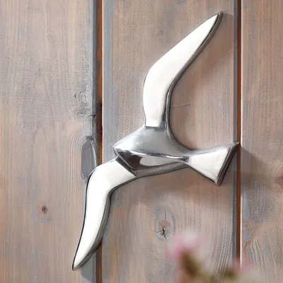 Produktbild von Deko Möwe Metall Alu poliert Vogel Silber Design Tier Maritim Wohnzimmer modern