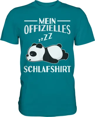 Produktbild von Offizielles Schlafshirt Nachthemd Schlafanzug Pyjama Panda T-Shirt – Diva Blue / S