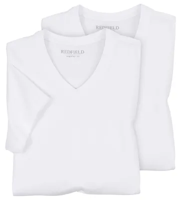 Produktbild von Redfield 2er-Pack T-Shirts Übergröße weiß V-Neck