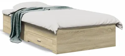 Obrázek produktu pro vidaXL Rám postele se zásuvkami Sonoma dub 90x200cm materiál na bázi dřeva
