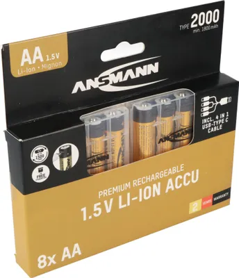 Produktbild von Ansmann 1312-0039 Mignon AA -Akku Lithium 1800 mAh 1.5 V 8 St.