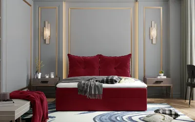 Obrázek produktu pro Boxspringová postel PINELOPI - 140x200, červená