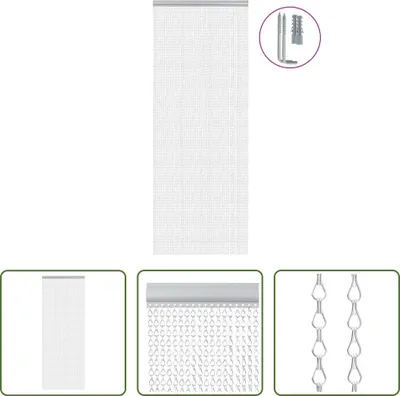 Obrázok produktu pre The Living Store reťazový záves na dvere 80x221 cm hliník