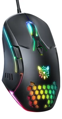 Obrázok produktu pre Káblová počítačová myš s RGB podsvietením a nastaviteľnou citlivosťou (DPI), ergonomický dizajn
