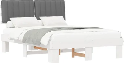 Immagine prodotto di Letto con Testiera Rivestita Grigio chiaro 140 x 200 cm