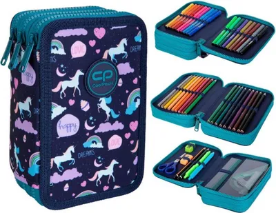 Immagine prodotto di COOLPACK - JUMPER 3 - Astuccio triplo per matite con accessori - HAPPY UNICORN