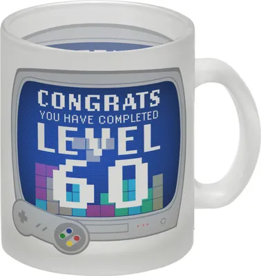 Produktbild von Witziger Glas Tasse für den 60. Geburtstag mit Motiv: Gamer