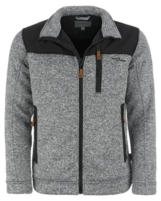 Produktbild von Blue Wave Herren Fleecejacke Fabrizio - Strickjacke Fleece Jacke mit Softshell-Besatz in Grau Größe 5XL