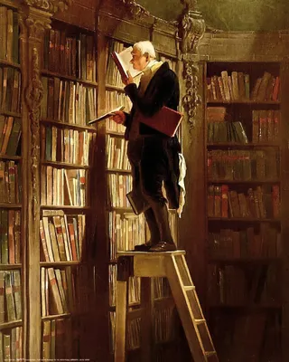 Produktbild von Carl Spitzweg Kunstdruck Bild - Der Bücherwurm, 1850 (50 x 40 cm)