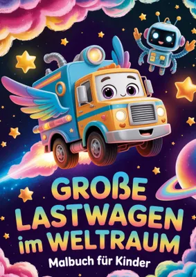 Produktbild von Große Lastwagen im Weltraum Malbuch für Kinder