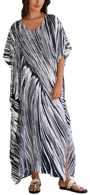 Zdjęcie produktu dla Solidchoice - Boho, zwiewna sukienka-kaftan dla kobiet