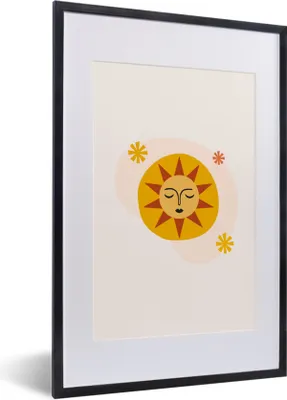 Produktbild von MuchoWow® Gerahmtes Poster Sonne - Sommer - Abstrakt 40x60 cm - Poster mit Schwarzem Bilderrahmen Wandposter Rahmen Foto Bilder - Poster in Rahmen