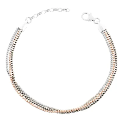 Obrázok produktu pre Náramok Orphelia, strieborný, pozlátený, rhodíovaný, dĺžka 18 cm – ZA-7203