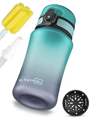 Productafbeelding van Kinderdruikfles 350 ml - Lekvrij en BPA-vrij met Rietje/Zeef - Ideaal voor School en Sport