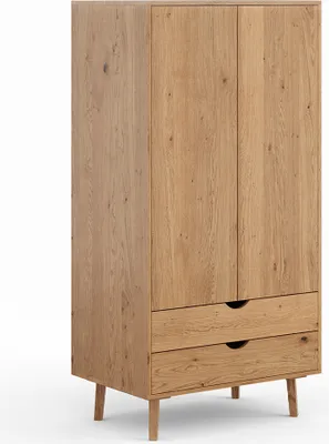 Produktbild von Kleiderschrank 90 cm breit Eiche massiv SIENA-163