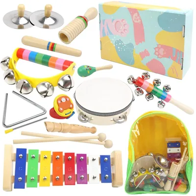 Produktbild von Holzmusikinstrumente Set für Kinder mit Aufbewahrungstasche