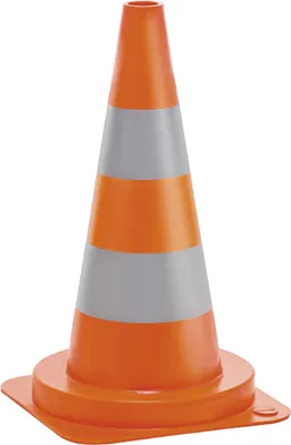 Produktbild von Verkehrskegel, Leitkegel teilreflektierend, PVC, rot/weiß, Höhe 500 mm