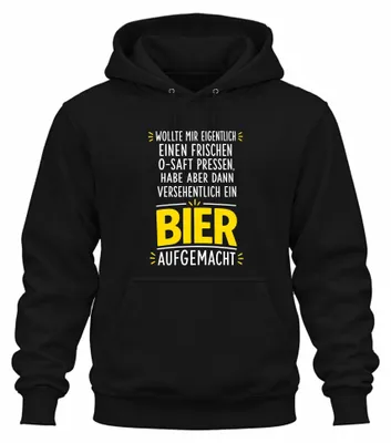 Produktbild von Versehentlich ein Bier aufgemacht Lustig Saufen Alkohol Hoodie Kapuzenpullover, Schwarz, M