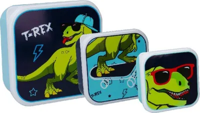 Obrázek produktu pro sada snackboxů dino boys modrá/zelená 3 kusy