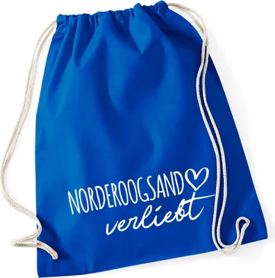 Produktbild von Huuraa Turnbeutel Norderoogsand verliebt 12 Liter Bright Royal Baumwolle Rucksack Geschenkidee