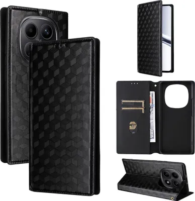 Produktbild von Kunstleder Hülle für Xiaomi Redmi Note 15 5G Flip Case mit Kartenfächern Schwarz