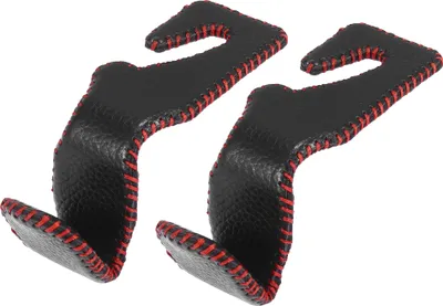 Produktbild von 2stk. Universal Kunstleder Auto Kopfstützenhaken für Tasche Schwarz Rot