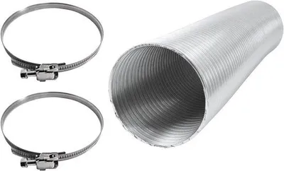 Zdjęcie produktu dla Elastyczny wąż aluminiowy o średnicy 50 mm - 5 metrów, wąż wentylacyjny wraz z złączkami do węża