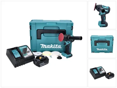 Image de Makita DPV300RG1J Polisseuse sans fil 18 V - 50 / 80mm - Brushless + 1x Batterie 6,0 Ah + Chargeur + Coffret Makpac