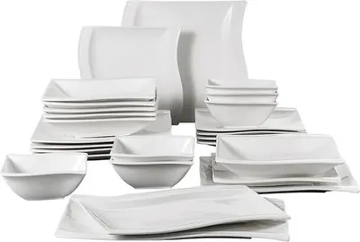 Produktbild von Porzellan-Dinner-Set, 26-teilig, Service für 6 Personen, 26pcs