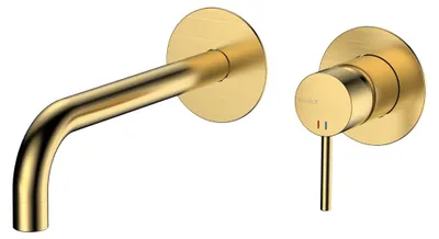 Produktbild von AVAPAX | Unterputz-Waschtischarmatur aus Messing - 156 mm Ausladung - Gold gebürstet - Einhebelmischer