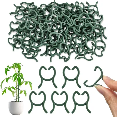 Produktbild von Tuinklemmen grün, wiederverwendbar, 2 x 2,6 cm, 100 Stück, für kleine Pflanzen
