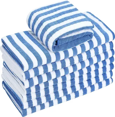 Produktbild von 8er-Set Mikrofaser Geschirrtücher 65x45 cm Blau