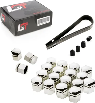 Produktbild von 20x Radschraube Abdeckkappe Radschraubenkappen 17mm chromfarben für AUDI PORSCHE