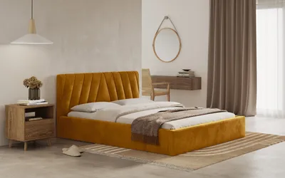 Obrázek produktu pro Postel ASTI 160x200 zlatá s úložným prostorem
