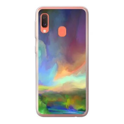 Produktbild von MuchoWow® Handyhülle Schutzhülle Hülle für Samsung Galaxy A20e Landschaft - Aquarell - Himmel Silikon Softcase Handy Hülle - Abdeckung