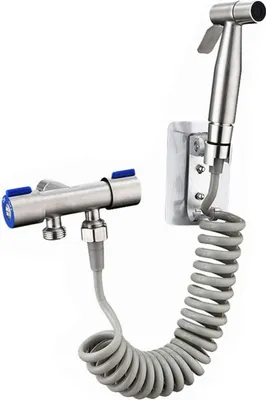 Produktbild von Famanu Handbrause für Bidet - flexible Schlauchhalterung, Adapterventil